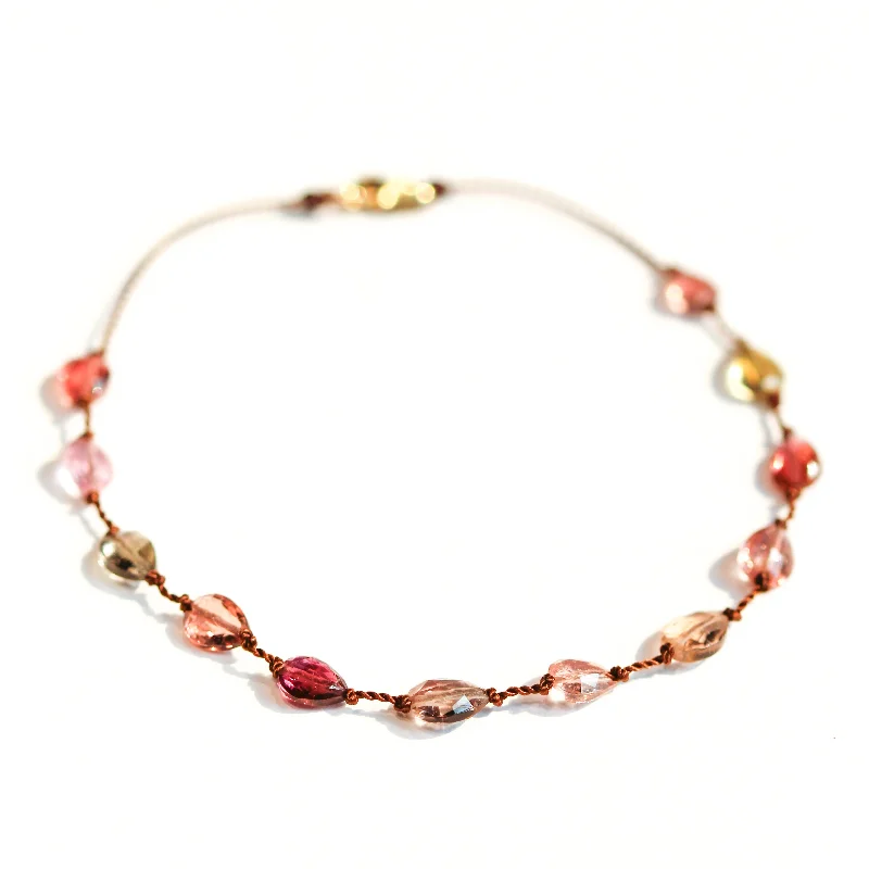 bangle and bracelet sets -Multi Pink Tourmaline Bracelet No. 134