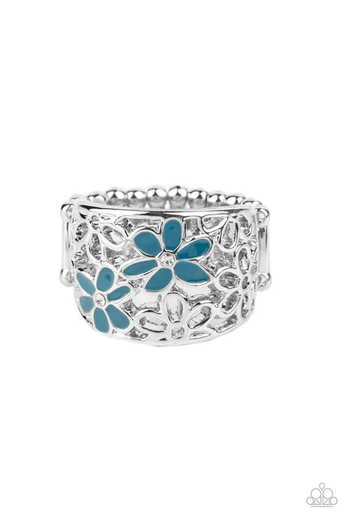 bridal rings for women -Clear As DAISY  Blue Ring