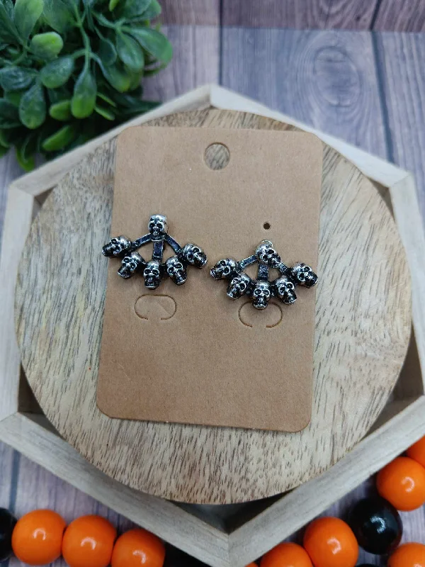 minimalistic earrings for women -Skull Jacket Style Earrings