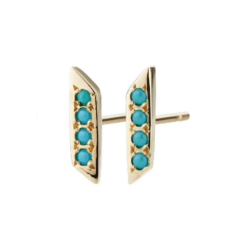 stacked earrings for women -Parallelogram Earring, Turquoise