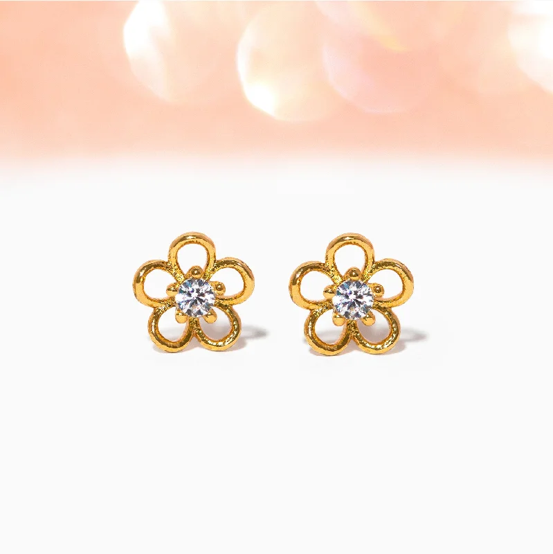 luxurious stud earrings for women -Teeny Tiny Flower Studs