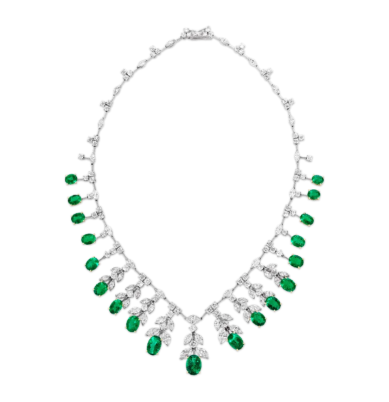 gold chain necklaces for women -Colombian Emerald Necklace, 24.37 carats