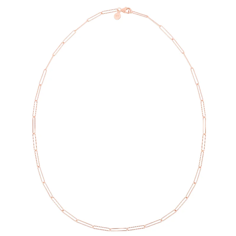 rose gold bangles for women -14K Lungo Paperclip Chain Bracelet