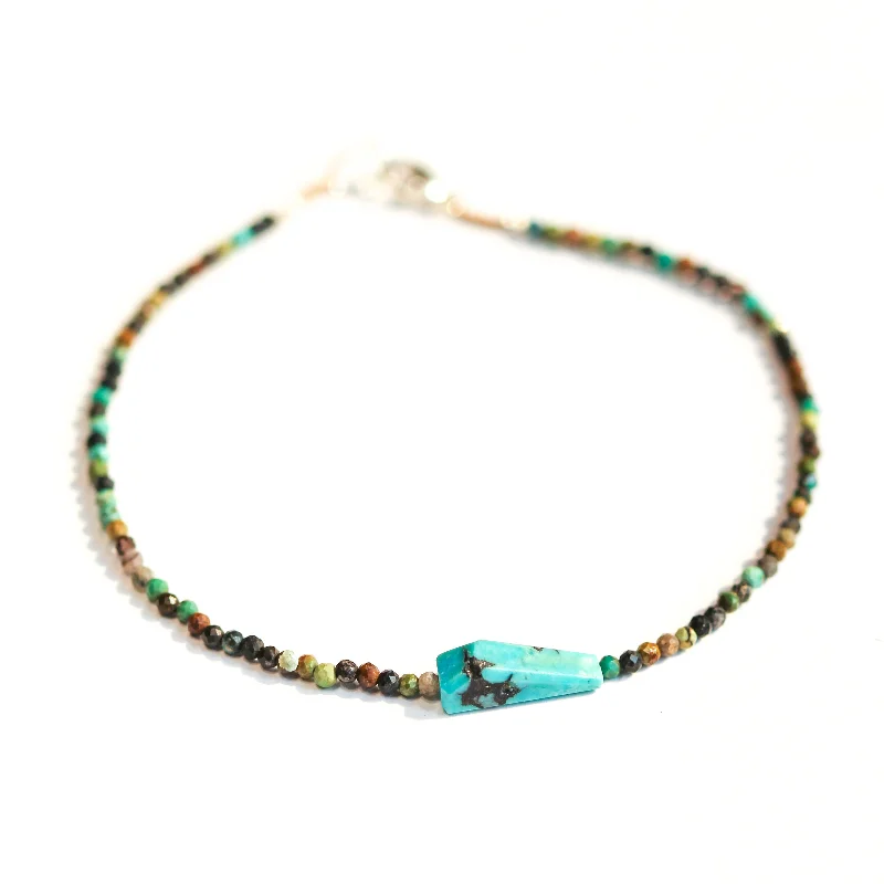 women’s silver bangle bracelets -Chrysocolla & Peruvian Opal  Bracelet No. 120