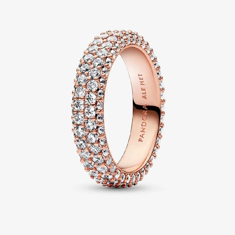 fashion rings for women -Pandora Timeless Pavé Double-row Ring