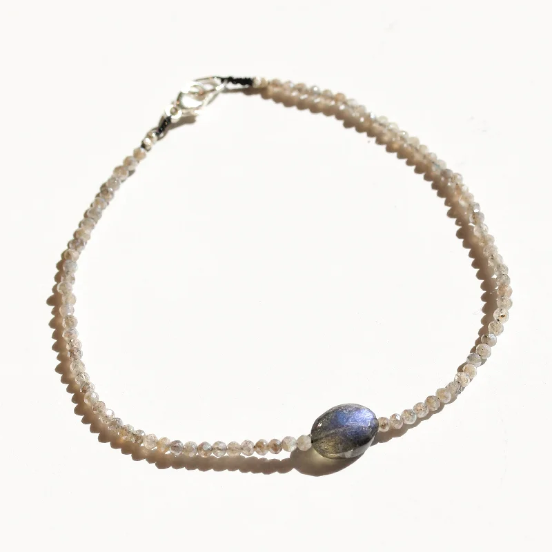 adjustable bracelets for women -Mystic Moonstone + Labradorite Bracelet No.7