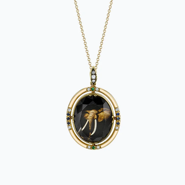 pearl necklaces for women -Elephant from the Night Spencer Portrait Necklace