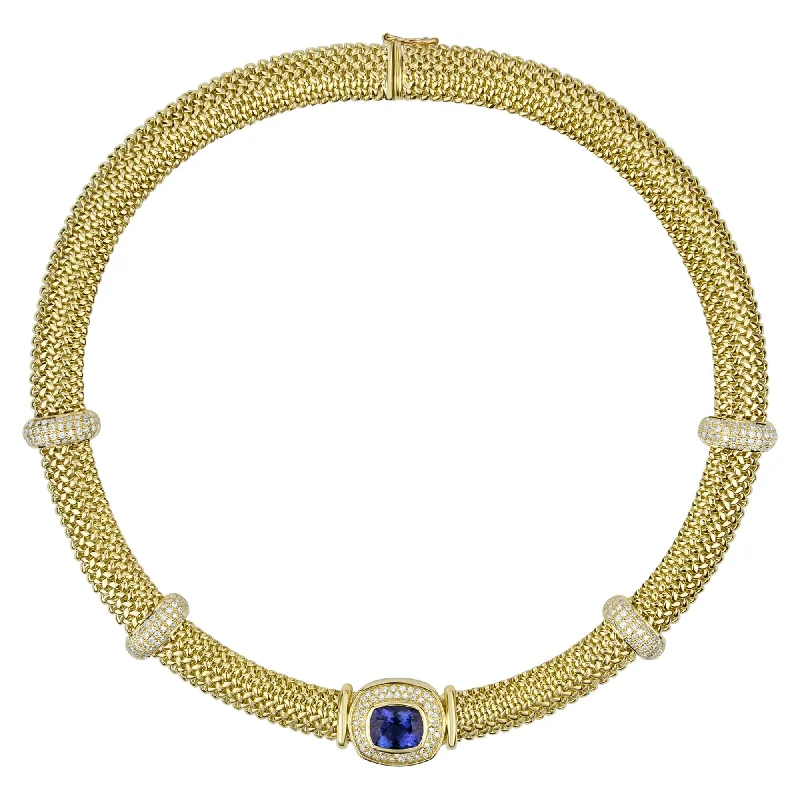 pendant necklaces for women -Necklace - Tanzanite And Diamond