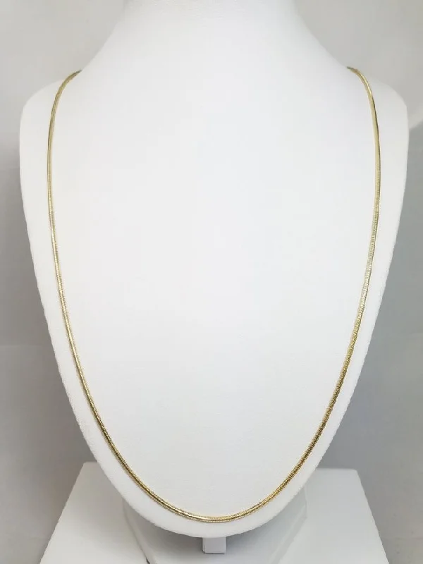 luxury diamond necklaces for women -Sleek 24" Solid 14k Yellow Gold Snake Chain Necklace