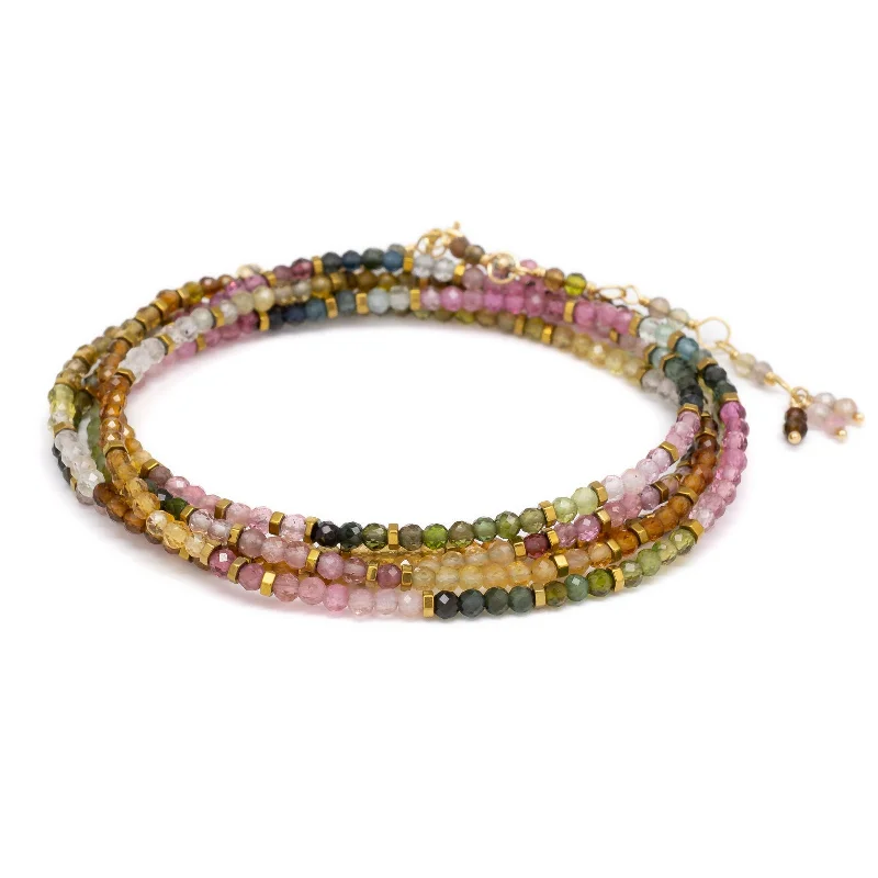 elegant bangles for women -Watermelon Tourmaline Confetti Wrap