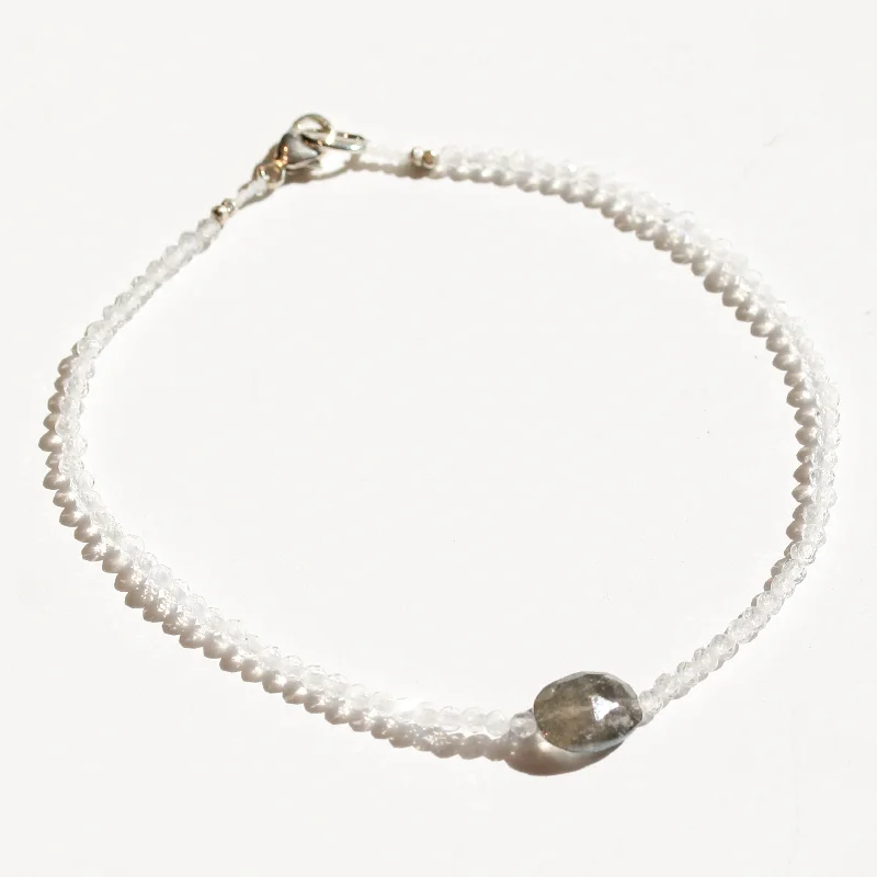 wedding bangles for women -Rainbow Moonstone + Labradorite Bracelet No.28