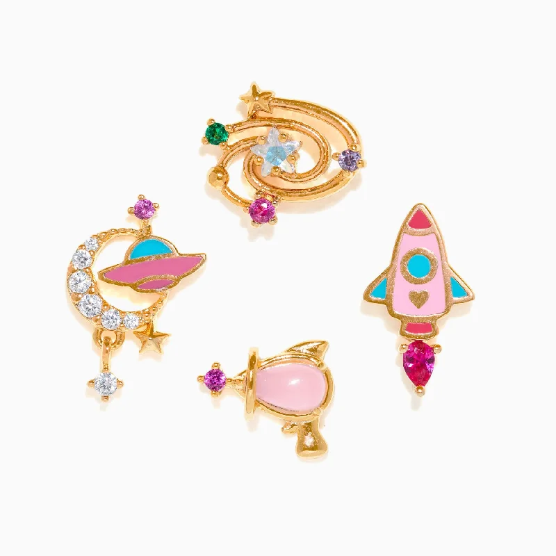 women’s trendy drop earrings -UFO Stud Set