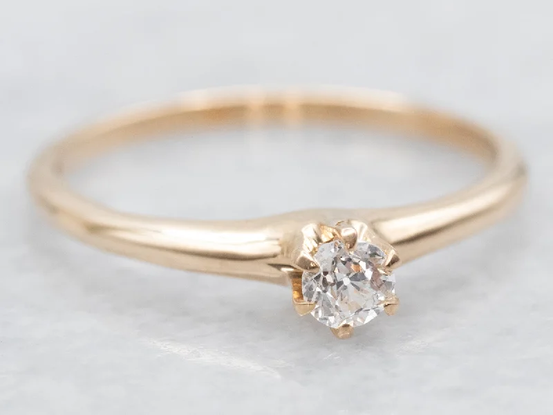 romantic engagement rings for women -Dainty Victorian Old Mine Cut Diamond Engagement Ring