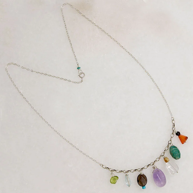 stylish necklaces for women -Energetic Gemstone & Sterling Silver Necklace by Brin