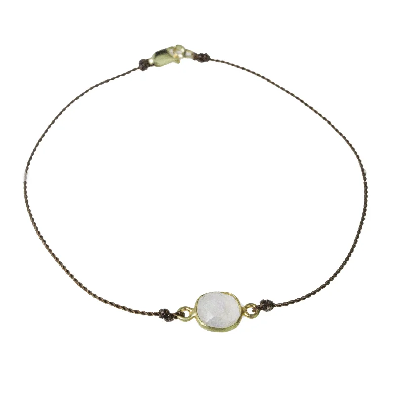 pearl bangles for women -Single Rainbow Moonstone Bracelet