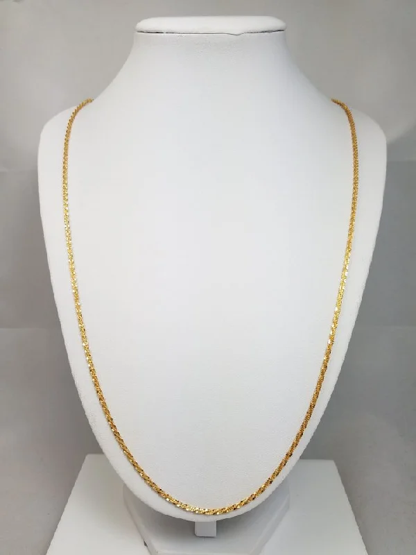 choker necklaces for women -Showy Solid 14k Yellow Gold 28" Sparkle Chain