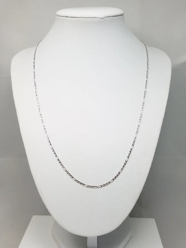 luxury gold necklaces for women -Cool 20" Solid 18k White Gold Figarucci Link Chain Necklace Italy