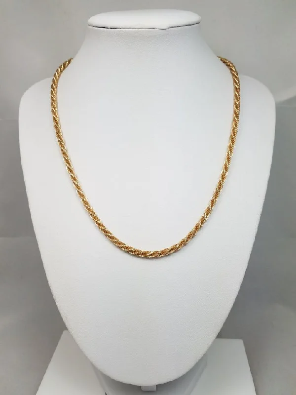 celestial necklaces for women -Fancy Link Hollow 14k Yellow Gold 18" Necklace