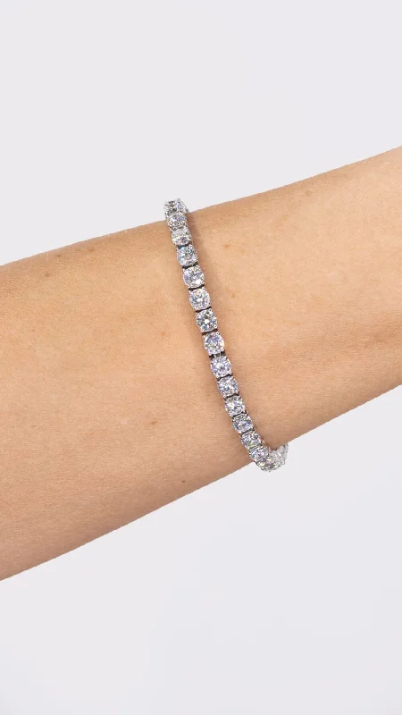 women’s adjustable bangle bracelets -10.03ct F+ VS+ Lab Diamond Tennis Bracelet