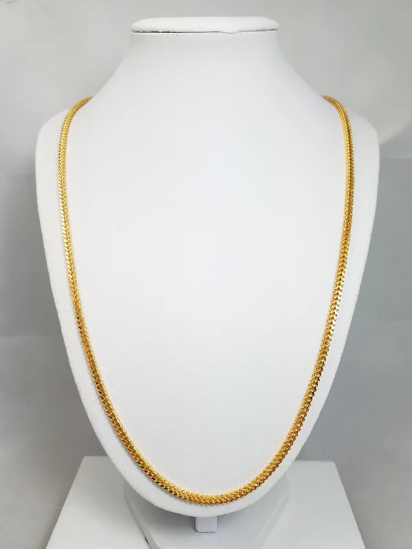 luxury necklaces for women -26" Solid 22k Yellow Gold Franco Link Chain Necklace