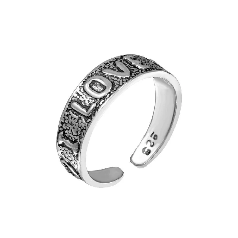 vintage rings for women -925 Sterling Silver Engraved I Love You Toe Ring - TR165-A