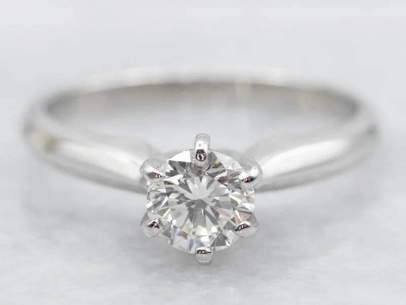 fancy cut engagement rings -Platinum Diamond Solitaire Engagement Ring