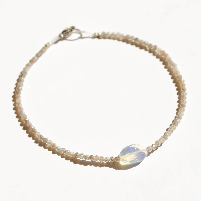 gemstone bracelets for women -Mystic Moonstone + Opal Bracelet No.11