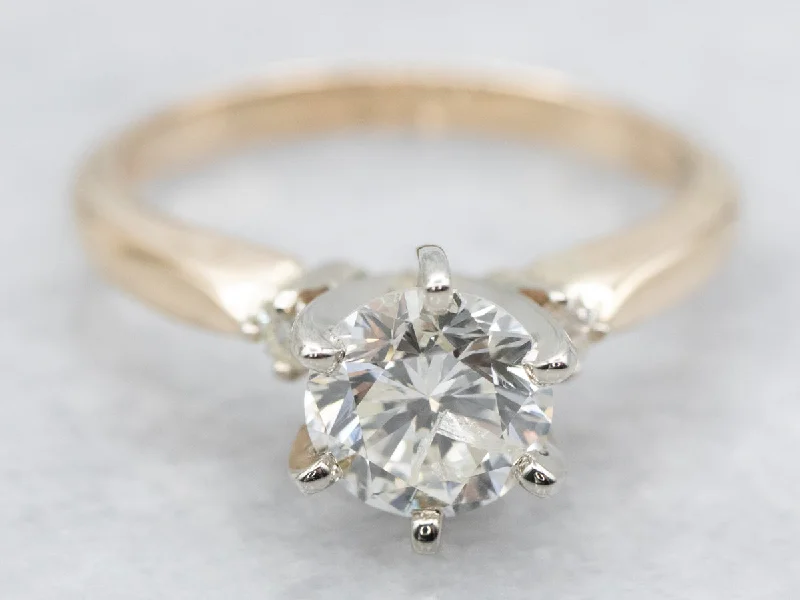 bespoke engagement rings -Two Tone GIA Certified Diamond Engagement Ring