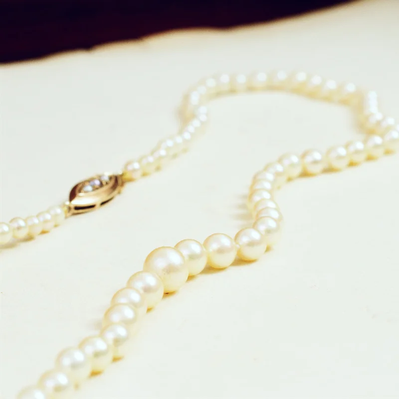 symbolic necklaces for women -Date 1963 Vintage Saltwater Pearl Necklace