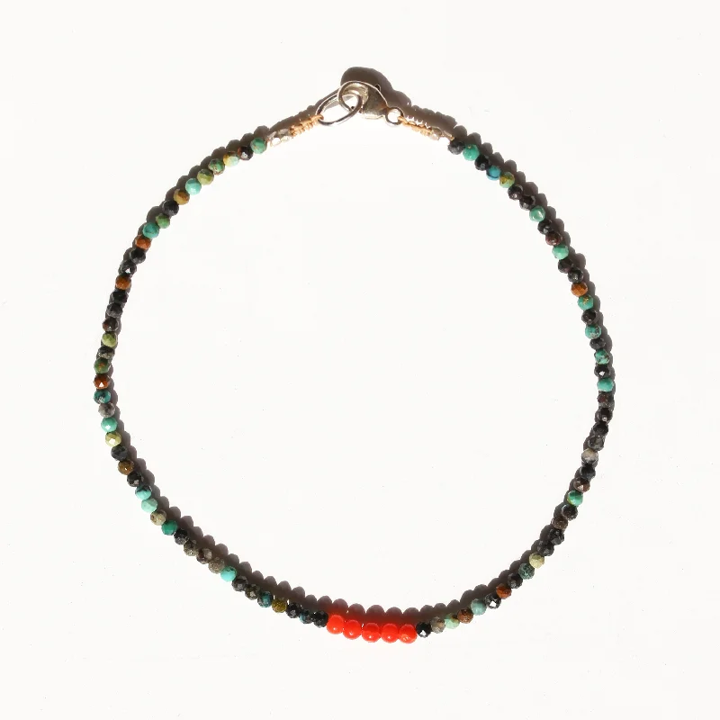 bangle and bracelet sets -Chrysocolla + Coral Bracelet No.53