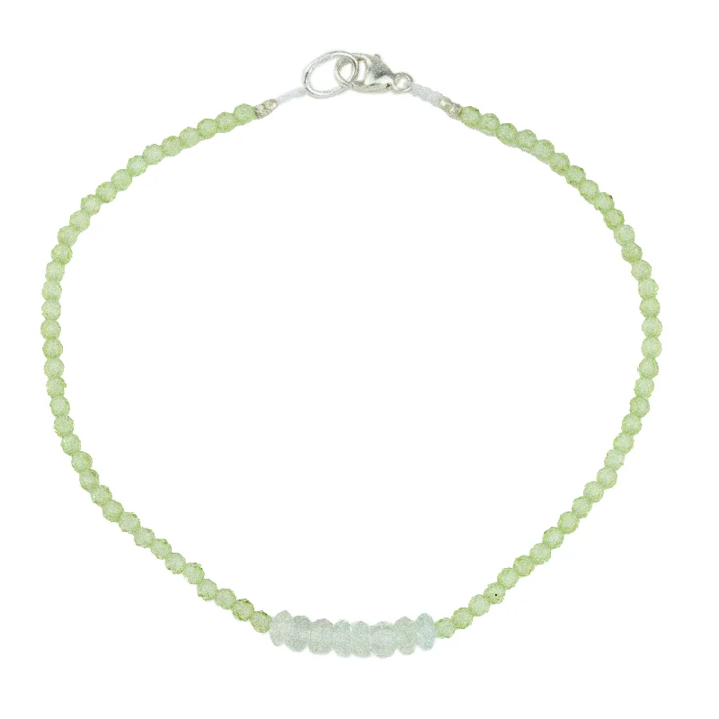 elegant bangles for women -Peridot + White Sapphire Bracelet