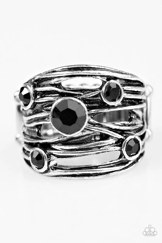 men’s and women’s rings -Sparkle Struck Black Ring