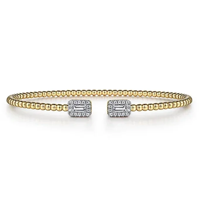 stylish cuff bangles -Diamond Baguette Flexible Bangle Bracelet