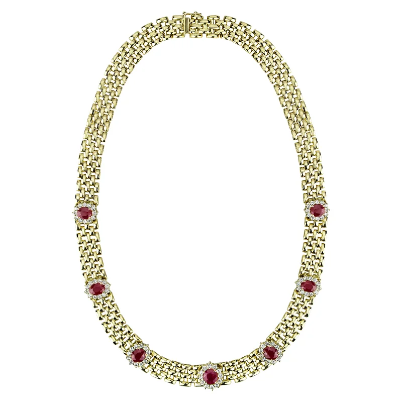 diamond necklaces for women -Necklace - Ruby And Diamond