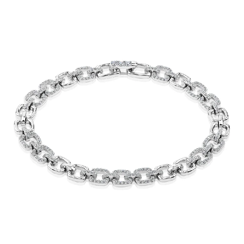 women’s silver bangle bracelets -Statement bracelet with 1.40 carats* of diamond simulants in sterling silver