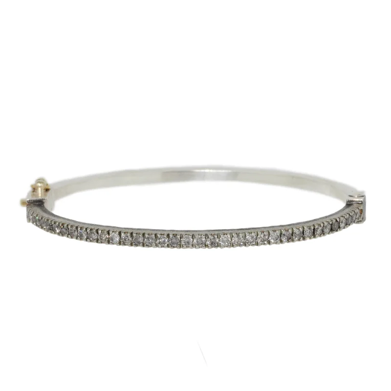 premium bangles for women -Chloe 2.5mm White Gold Bracelet