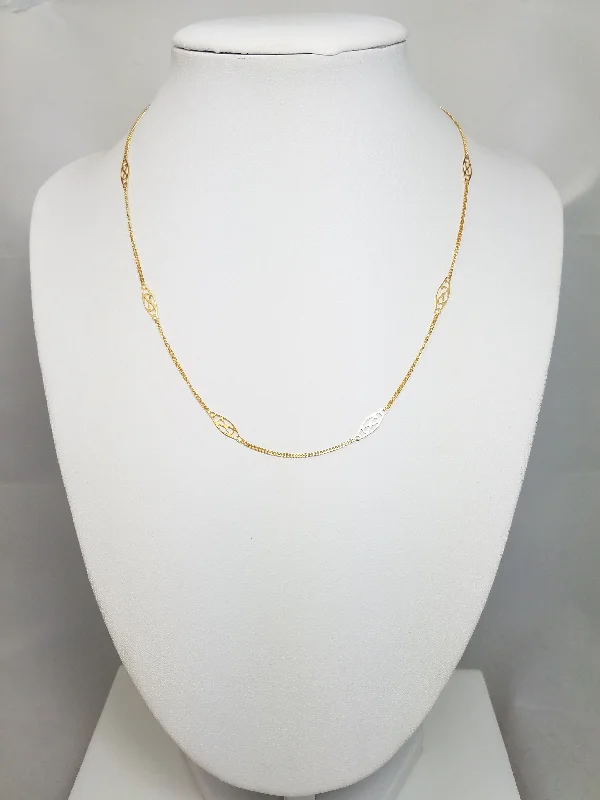 luxury pendant necklaces for women -14k Yellow Gold Infinity Station 15.75" Chain Necklace