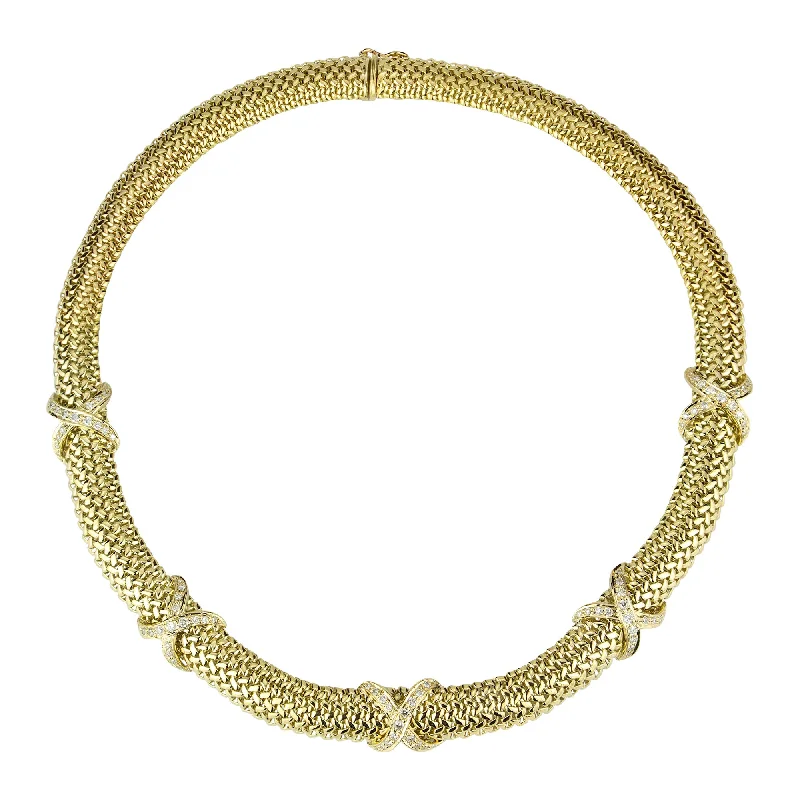 trendy gold necklaces for women -Necklace - Diamond