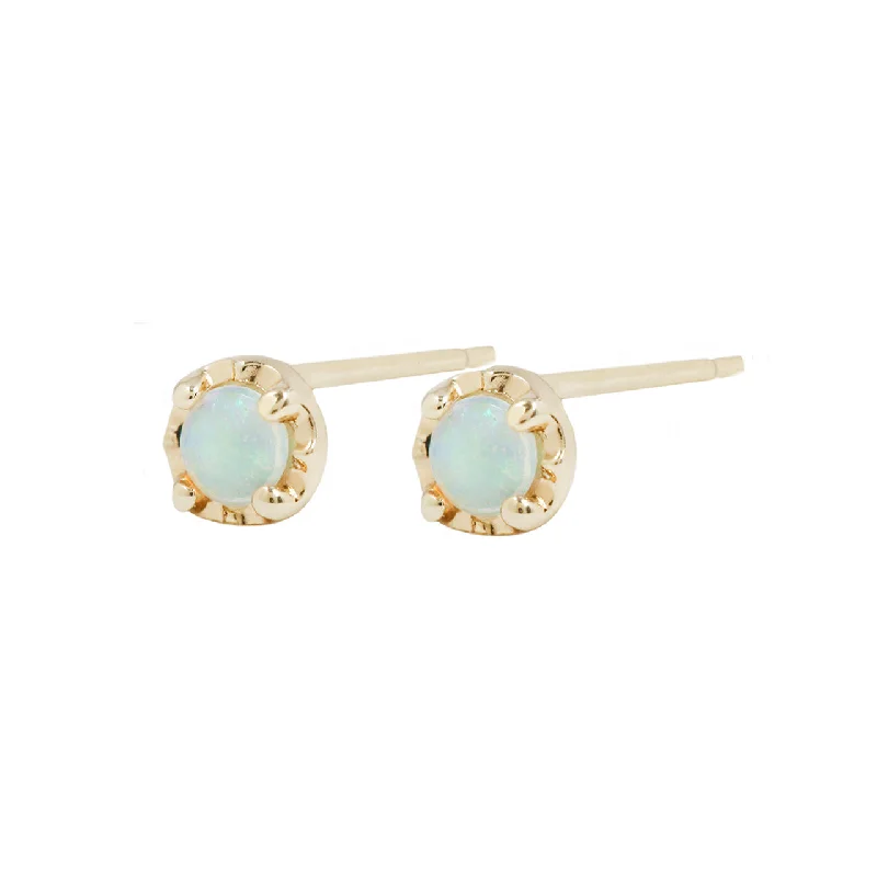 creative earrings for women -Opal prong studs