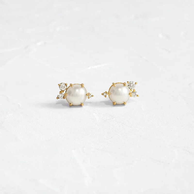 butterfly earrings for women -Pearl Flurry Studs