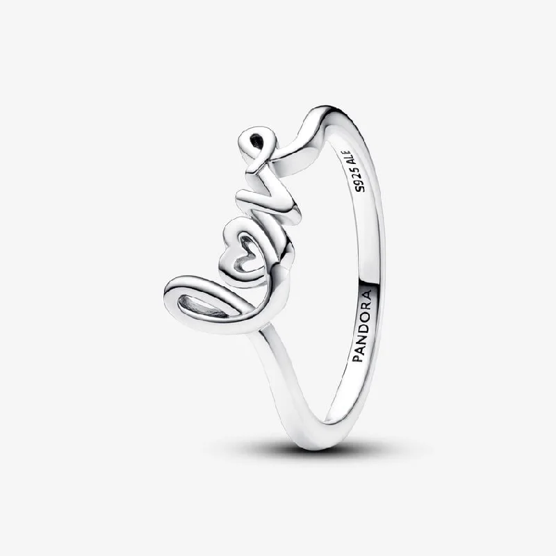 bold fashion rings for women -Handwritten Love Ring