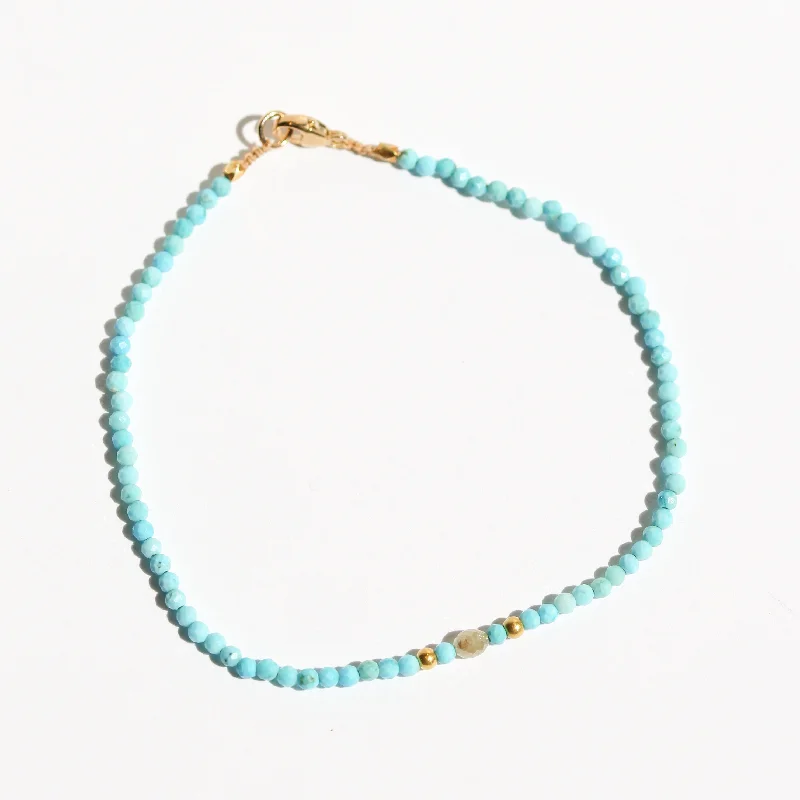 custom bracelets for women -Turquoise + Diamond Bracelet no. 73