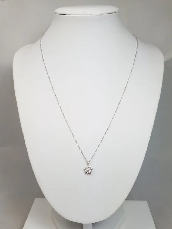 elegant necklaces for women -$1969 Gorgeous 18" 18k White Gold H.O.F. Natural Diamond Pendant Necklace