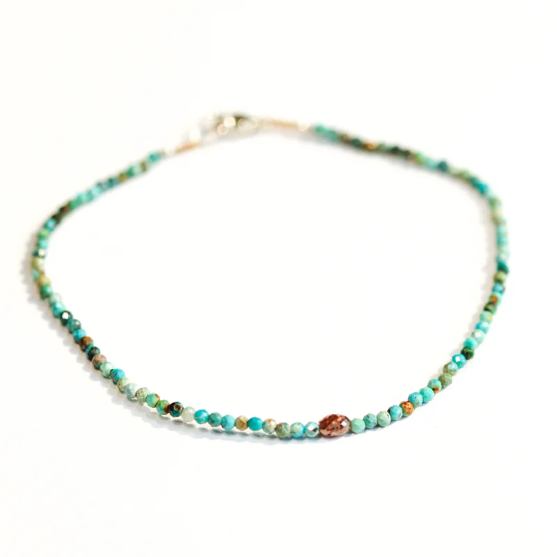 slim bangles for women -Turquoise & Red Diamond Bracelet No. 117