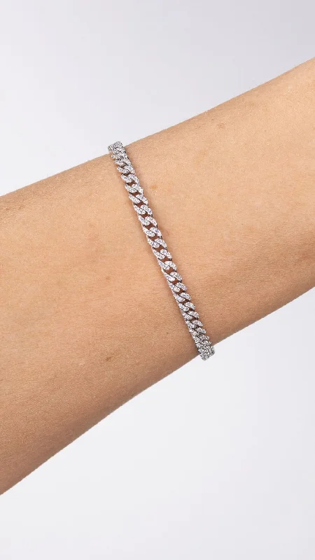 bracelet designs for women -Mini Cuban Pavé Bracelet