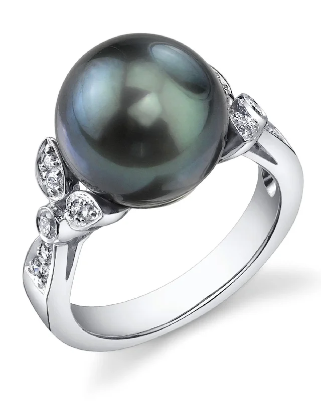 wedding rings for women -Tahitian South Sea Pearl & Diamond Ariella Ring