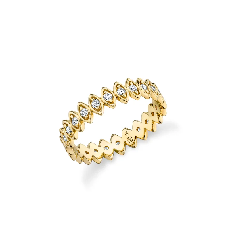 silver stacking rings for women -Gold & Diamond Vertical Marquise Eternity Ring