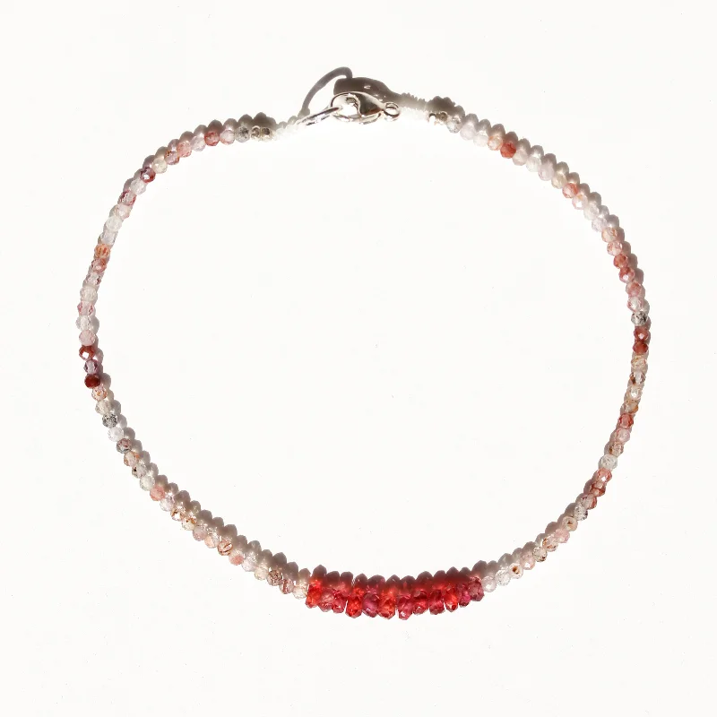 large bangles for women -Red Rutilated Quartz + Sapphire Bracelet No.47