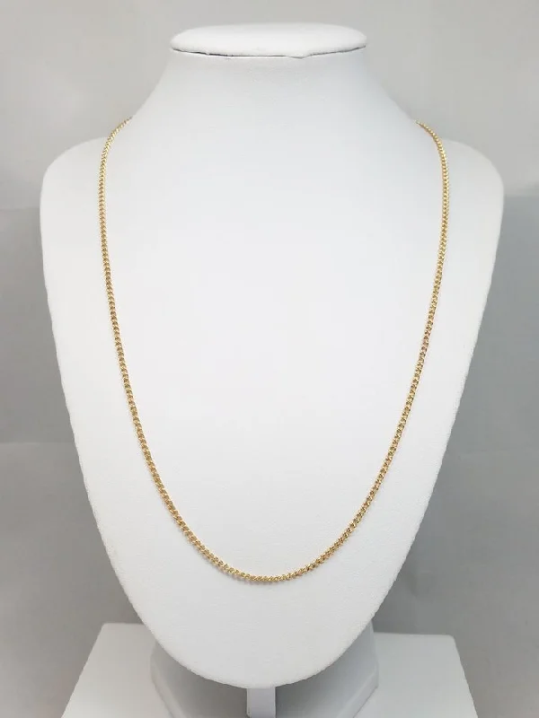 bridal shower necklaces for women -Stylish 14k Yellow Gold Solid Curb Link 21" Necklace