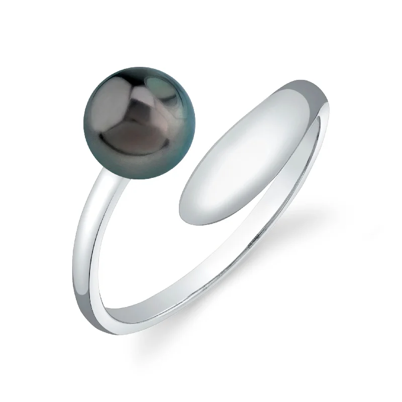 women’s silver wedding rings -Tahitian South Sea Pearl Mindy Ring